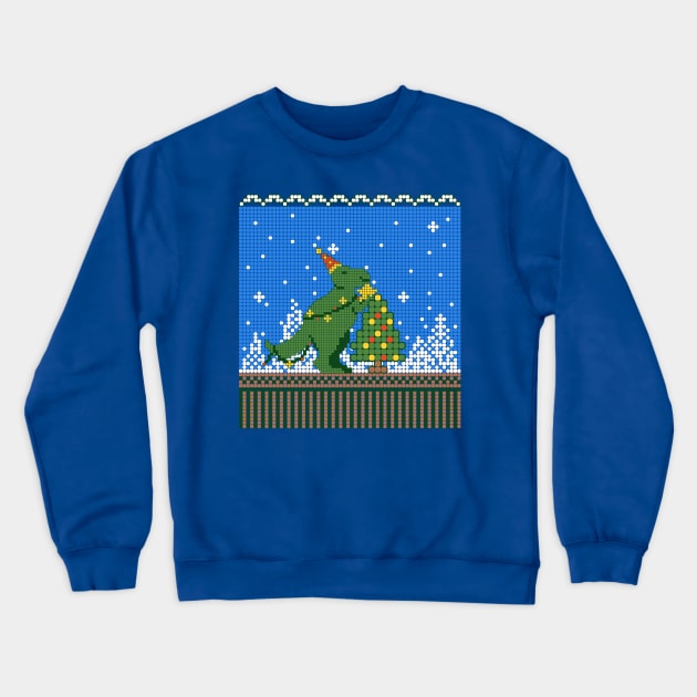 Christmas Tree Rex Dinosaur Crewneck Sweatshirt by EvolvedandLovingIt